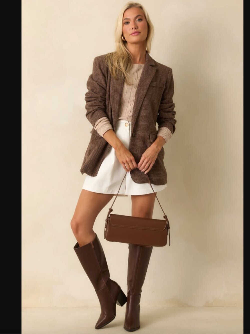 NEW ZARA Women CHECKERED BLAZER ZW COLLECTION Wool Blend Brown / Green  2219/718